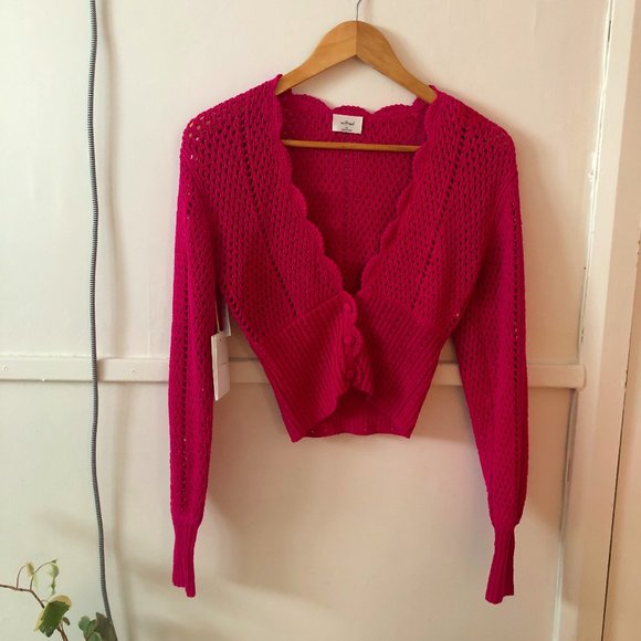 Aritzia Sweaters - Aritzia Wilfred Caraway Cropped Crochet Cardigan